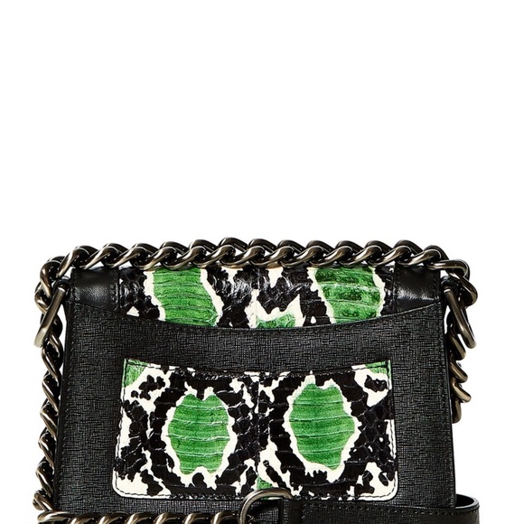 Thale Blanc Saffiano Snakeskin Leather Crossbody. - Picture 3 of 8